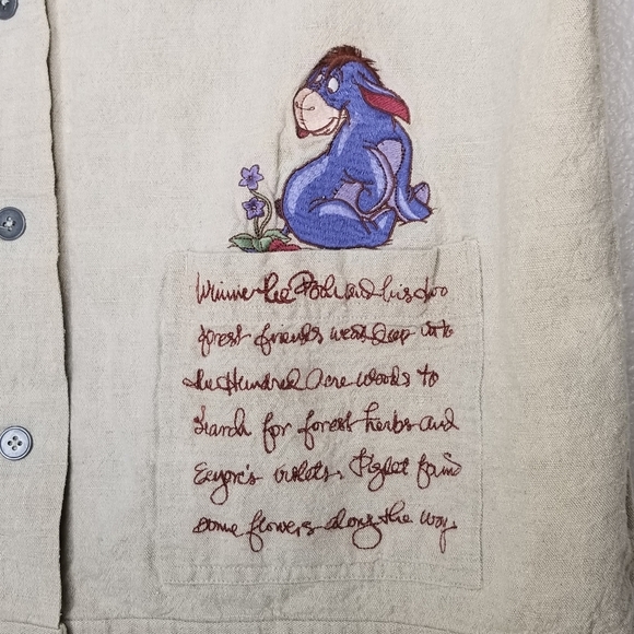Embroidered Eeyore And Piglet Womens Button Down Shirt Vest The Disney S… - Picture 6 of 16